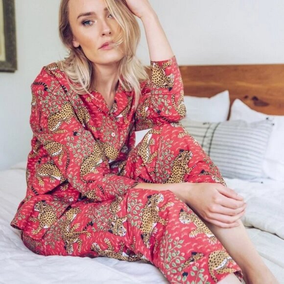 RARE Bagheera Scarlet Printfresh Long Pajama Set - Picture 1 of 7